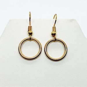 Earrings Small Gold Tone Hoops Minimalist Business Casual Office Jewelry